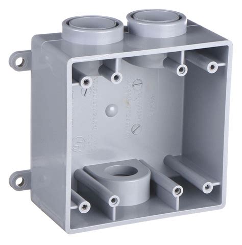 electrical box outdoor pvc 2 gang 3 inlets 1 inch|double gang box electrical outlet.